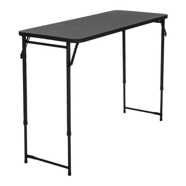 Table Camping Pliante KingCamp Bambou - Hauteur Réglable 45/52/65cm | Porte Jusqu'à 80kg Avec Filet